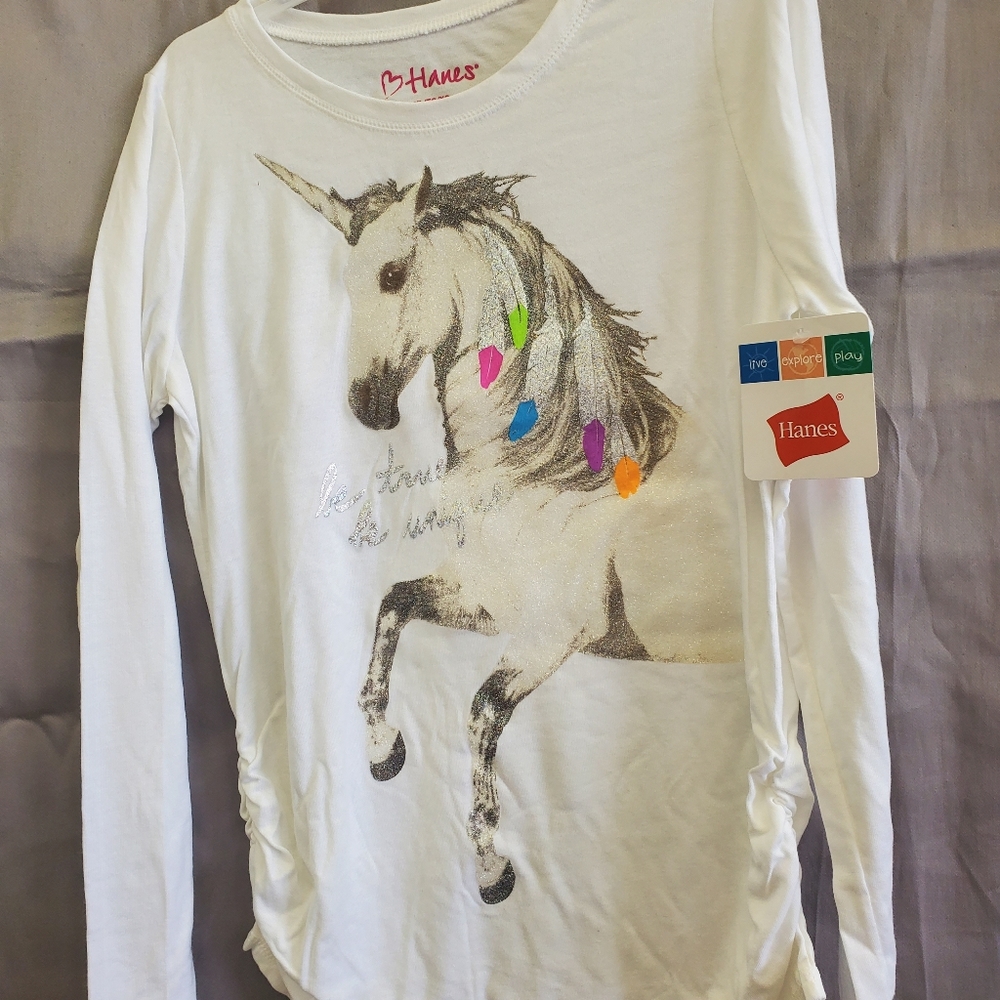 Hanes 1st quality long sleeve unicorn shirts med